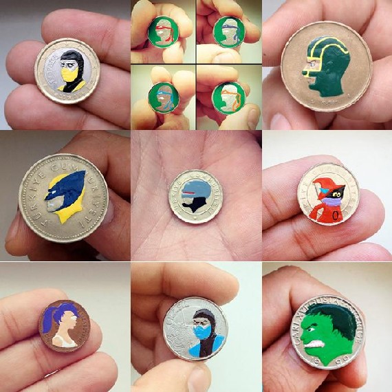 painted coins - combined